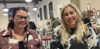 PHOTO: provided by FSPPL | The South Pasadenan | Roxanne Garcia (left) and Angela Watson love books and decided they had to attend the Friends of the Library Holiday Book Sale.