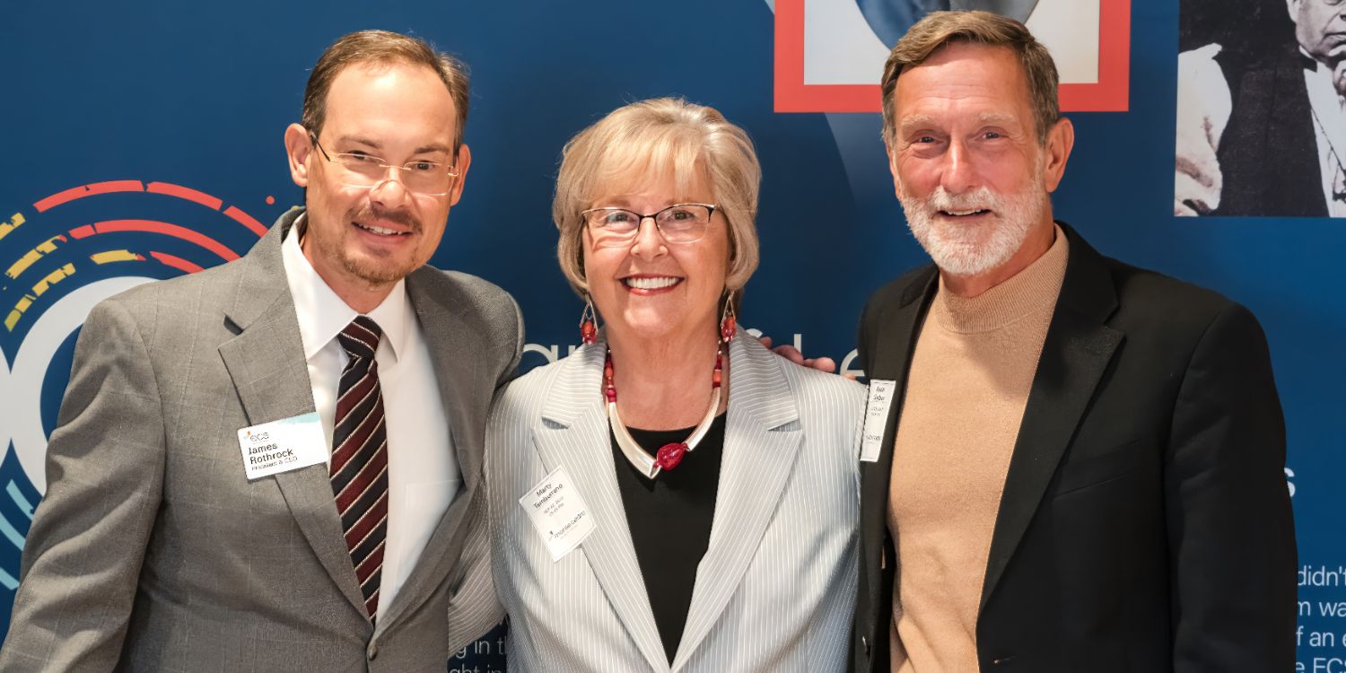 PHOTO: MonteCedro Senior Living 100 Year Legacy Event | L-R, President & CEO James Rothrock, Mary Tamburrano, & Kevin Gerber