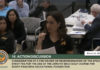 PHOTO: South Pasadena City Council Meeting Live Feed | SPEF President Emilia Aldana giving public comment March 20, 2024 about how the PartiGras event benefits the city, residents, businesses, parents, and students.
