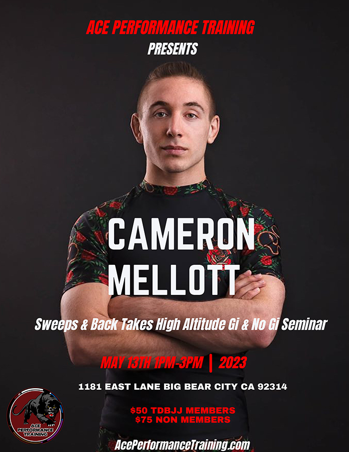 Cameron Mellott is currently the #5 ranked bantamweight in the world. ADCC Open 60 KG Champion, Black Belt 135 MOW Champion 2022, IBJJF Pans Champion