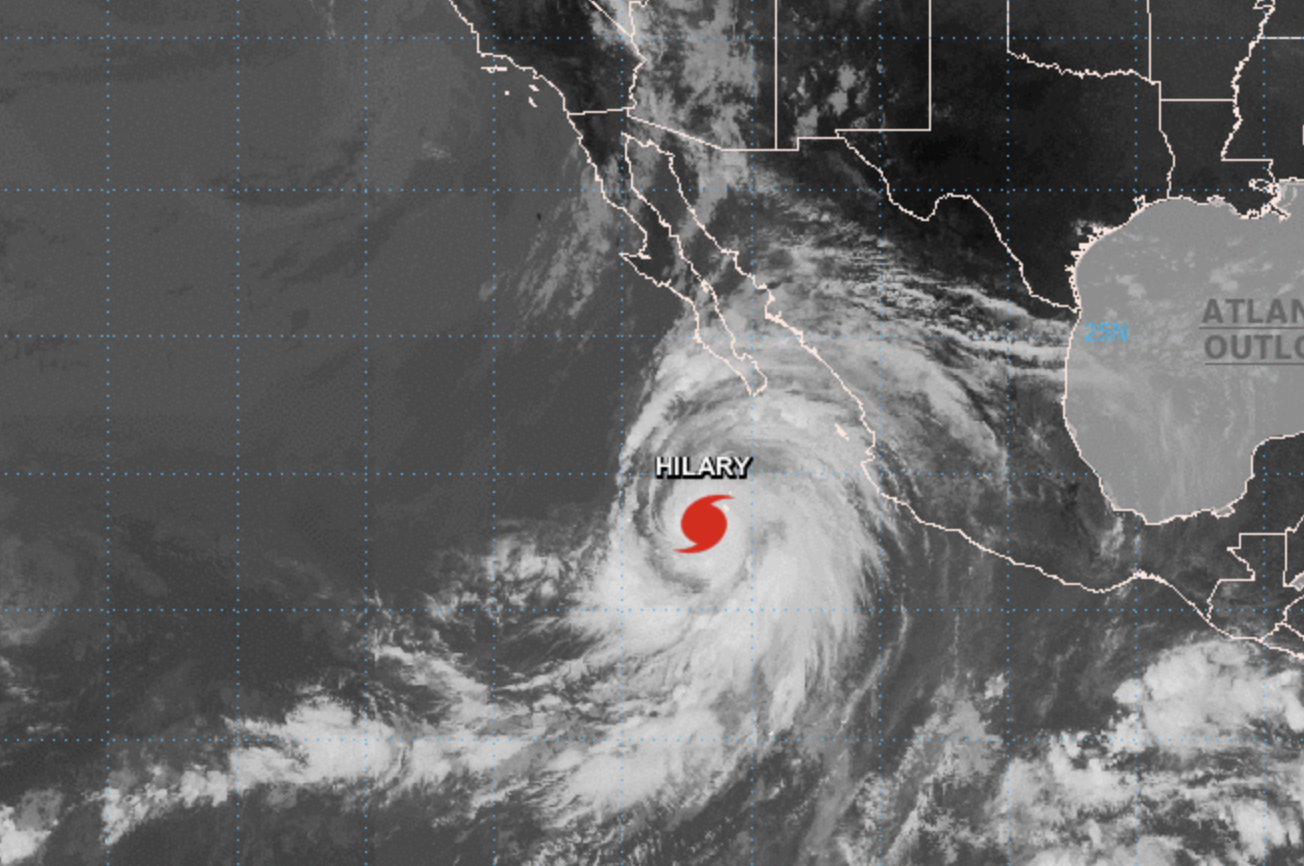 The National Hurricane Center is issuing advisories on Hurricane Hilary, located less than 400 miles south-southwest of the southern tip of the Baja California peninsula.