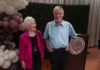 PHOTO: Esteban Lopez | The South Pasadenan News | August 19, 2024, at the South Pasadena Senior Center: "Senior Champions of South Pasadena" Glen Duncan and Anita Scott celebrate their tremendous contributions to the South Pasadena community