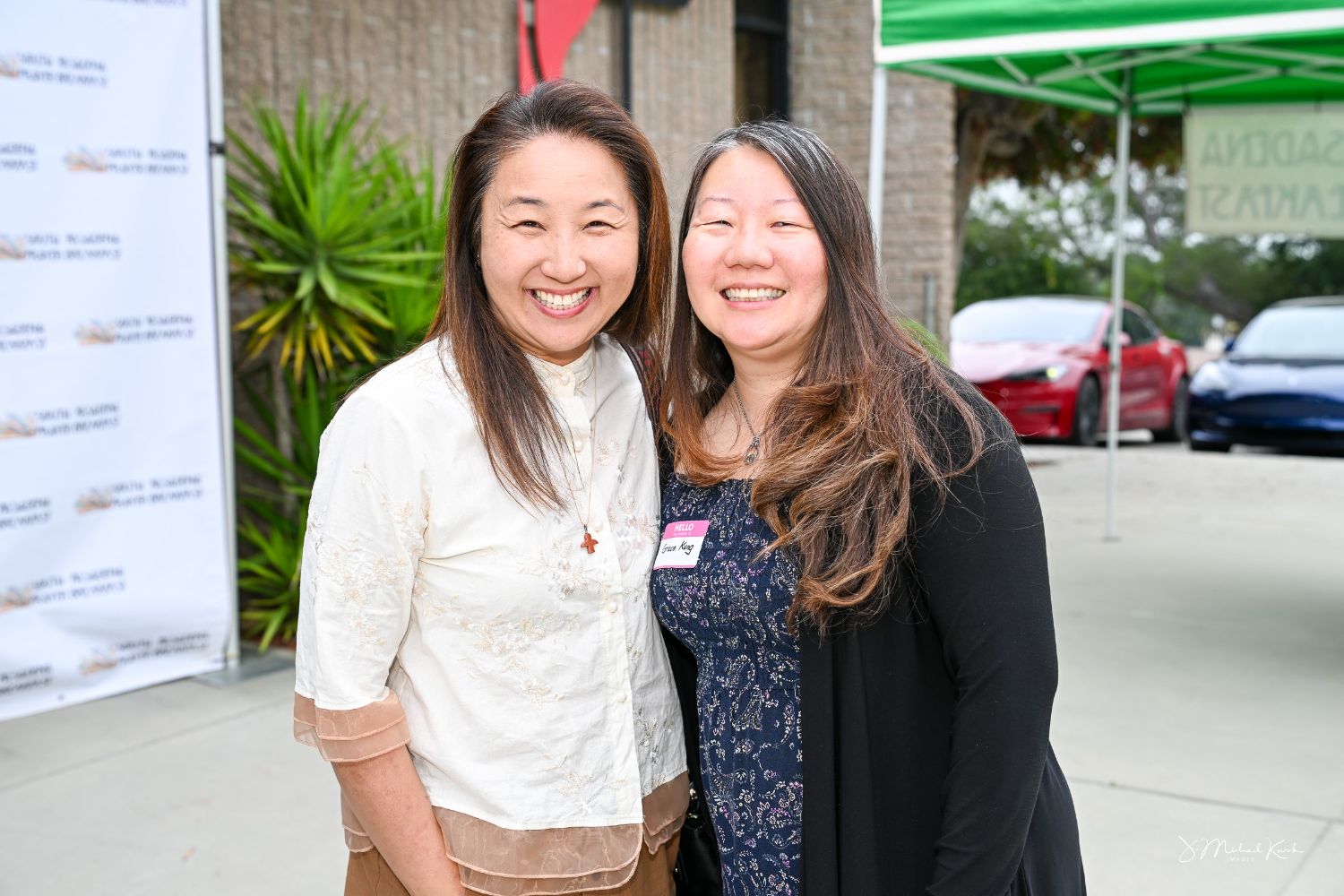 PHOTO: J. Mike Kwok |  South Pasadenan |  Ann Suk Wang, South Pasadena children's author and Moms in Prayer leader, and Grace Liu Kung, SPEF board member.