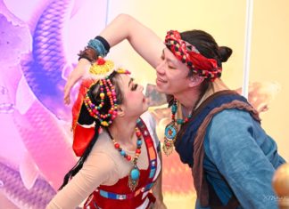PHOTO: J. Michael Kwok | The South Pasadenan | Yu Ye and Daisy Feng perform a Tibetan Love Story Dance, a story of young love. Feng also performed Spring Love, a dance expressing a young girl’s yearning for and pursuit of love.