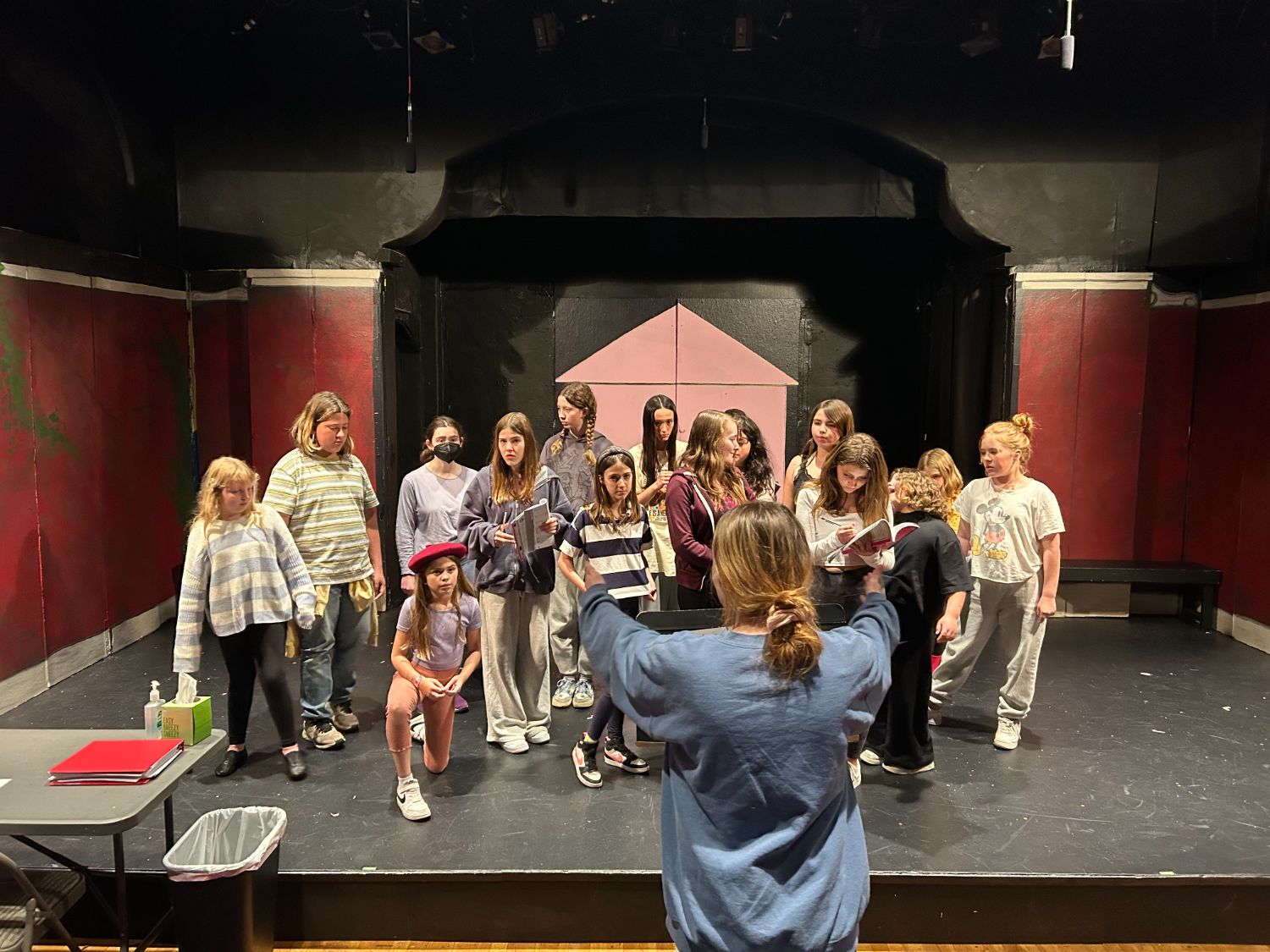PHOTO: provided by YST | The South Pasadenan | The cast of Mean Girls Jr. rehearsing on stage at Fremont Centre Theatre.