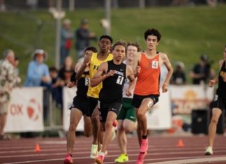 PHOTO: Richard Tran | The South Pasadenan | SPHS Track and Field athlete Keeran Murray in the 800m at CIF State Championship 2023.