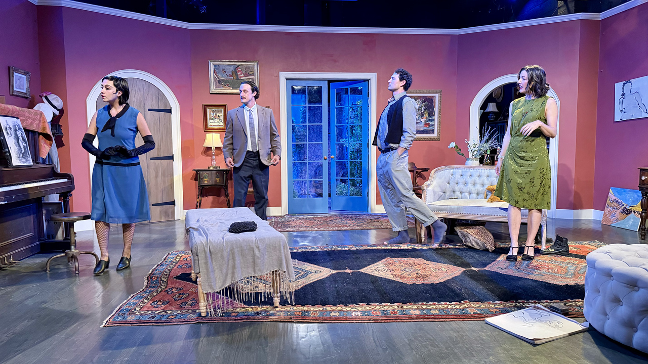 PHOTO: Jennifer Dakan | The South Pasadenan | The cast of HAY FEVER on stage at South Pasadena Theatre Workshop