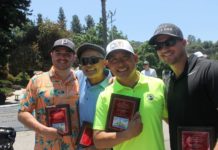 PHOTO: Sally Kilby | The South Pasadenan | Tied with First Place L-R Michael Giaimo, Richard Asao, Ryan Asao, and Chris Hertz at the 2024 SPTOR Golf Tournament