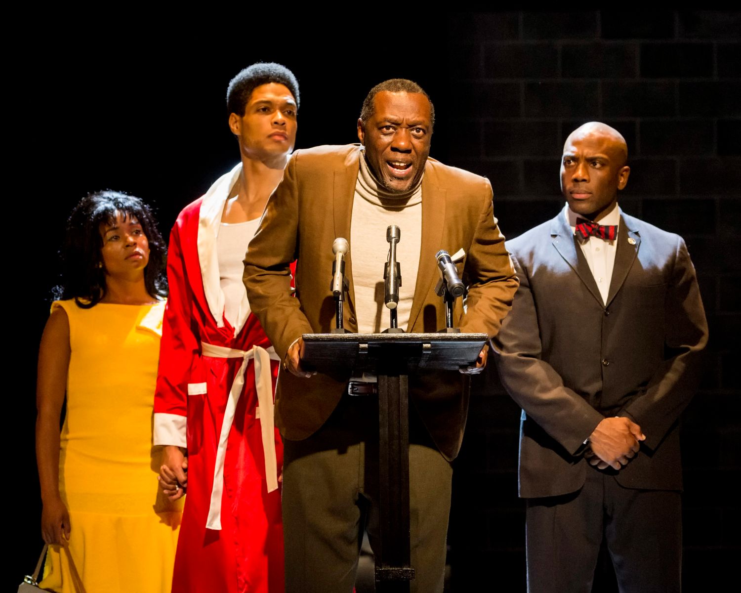 PHOTO: Craig Schwartz | The South Pasadenan | L to R: Alexis Floyd, Ray Fisher, Edwin Lee Gibson and Wilkie Ferguson III in “Fetch Clay, Make Man” at Center Theatre Group's Kirk Douglas Theatre June 18 through July 16, 2023, produced in association with The SpringHill Company.