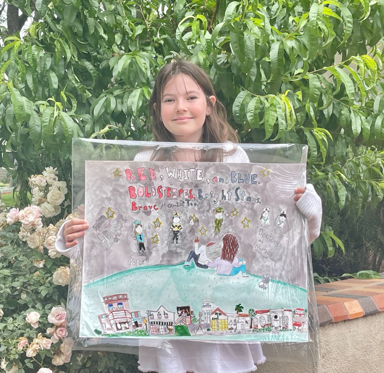 PHOTO: SPARC | The South Pasadenan | 4th of July poster contest finalist Winona Bradshaw with her entry "A Night in South Pasadena".