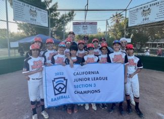 PHOTO: Alberto Ocon | The South Pasadenan | 2023 South Pasadena Little League Junior Baseball Team are Sectional Champions in the State of California Little League Tournament representing Section 3.