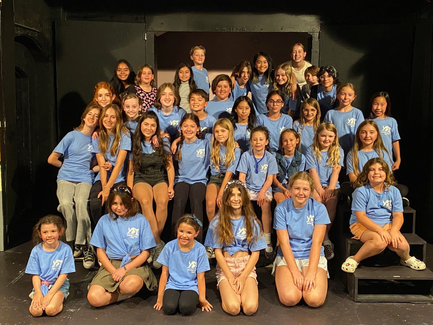 PHOTO: Alisa Hayashida | The South Pasadenan | Young Stars Theatre summer campers on stage at Fremont Centre Theatre in South Pasadena.