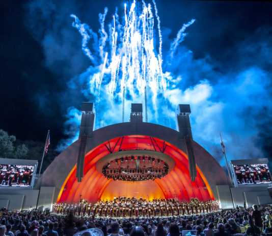 PHOTO: Adam Latham | The South Pasadenan | Hollywood Bowl shell with fireworks.