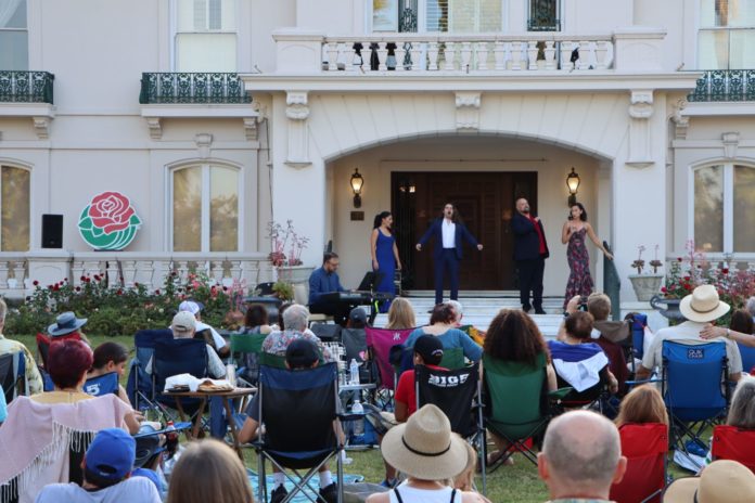 PHOTO: Tournament of Roses | The South Pasadenan | Pacific Opera Project (POP) artists. L to R; Oriana Falla, soprano; Arnold Livingston Geis, tenor; Ben Lowe, baritone; Emily Geller, contralto.