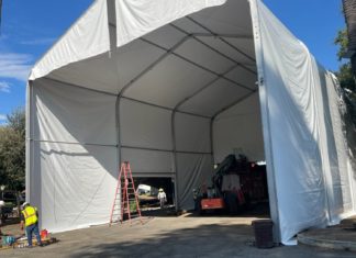 PHOTO: Sally Kilby | The South Pasadenan | The South Pasadena Tournament of Roses Tent for 2025