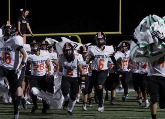 PHOTO: Richard de Lannoy | The South Pasadenan | South Pasadena High opened the 2024 football season Friday night, falling 28-0 to host Schurr. On Friday, the Tigers face Arcadia at 7 p.m. in a home game.