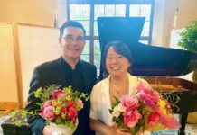 PHOTO: Alisa Hayashida | The South Pasadenan | First Associate Concertmaster, violinist Nathan Cole, and concert pianist, Cindy Lam, perform at the Restoration Concert at South Pasadena Public Library.