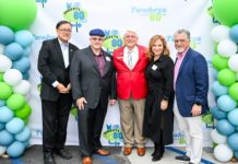 PHOTO: Mike Kwok | The South Pasadenan | Celebrating Twohey’s Restaurant’s 80th Anniversary on Sept. 20 are (left to right) Assemblymember Mike Fong, District 49; Greg Mallis, Twohey’s co-owner; Alex Aghajanian, president, Pasadena Tournament of Roses; Tanya Christos, Twohey’s co-owner; and State Senator Anthony Portantino, 25th District.
