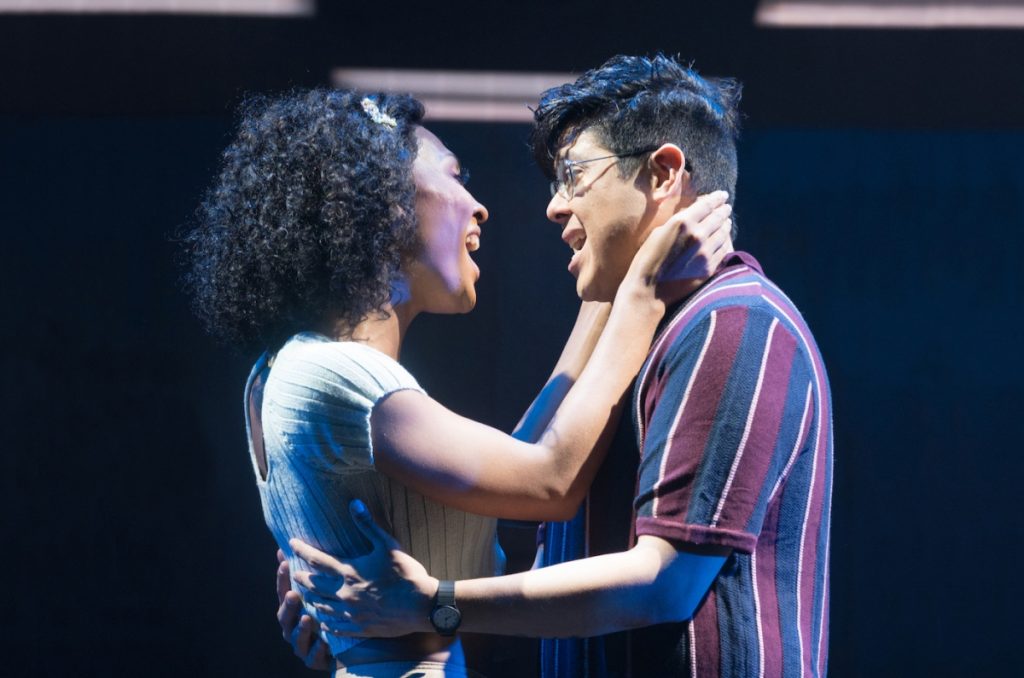 PHOTO: Jeff Lorch | South Pasadena News | Mj Rodriguez as Audrey and George Salazar as Seymour in the Pasadena Playhouse production of "Little Shop of Horrors" TONY AWARDS WINNER