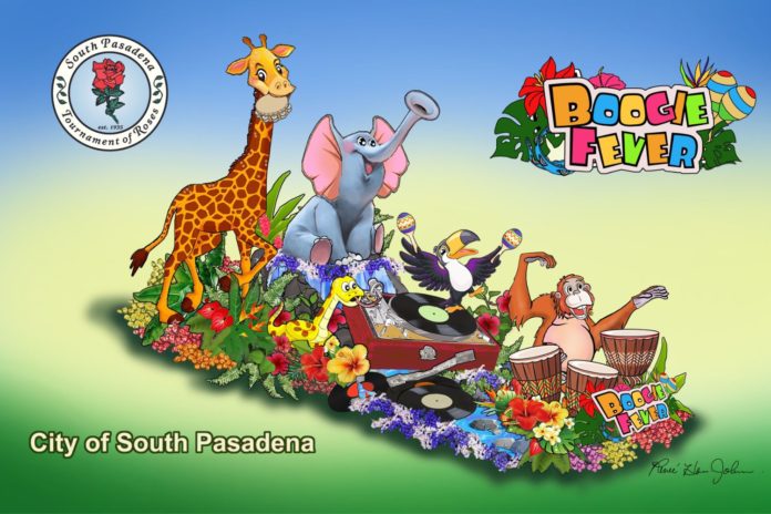 PHOTO: provided by SPTOR | The South Pasadenan | Rendering of the Boogie Fever float design for 2024.