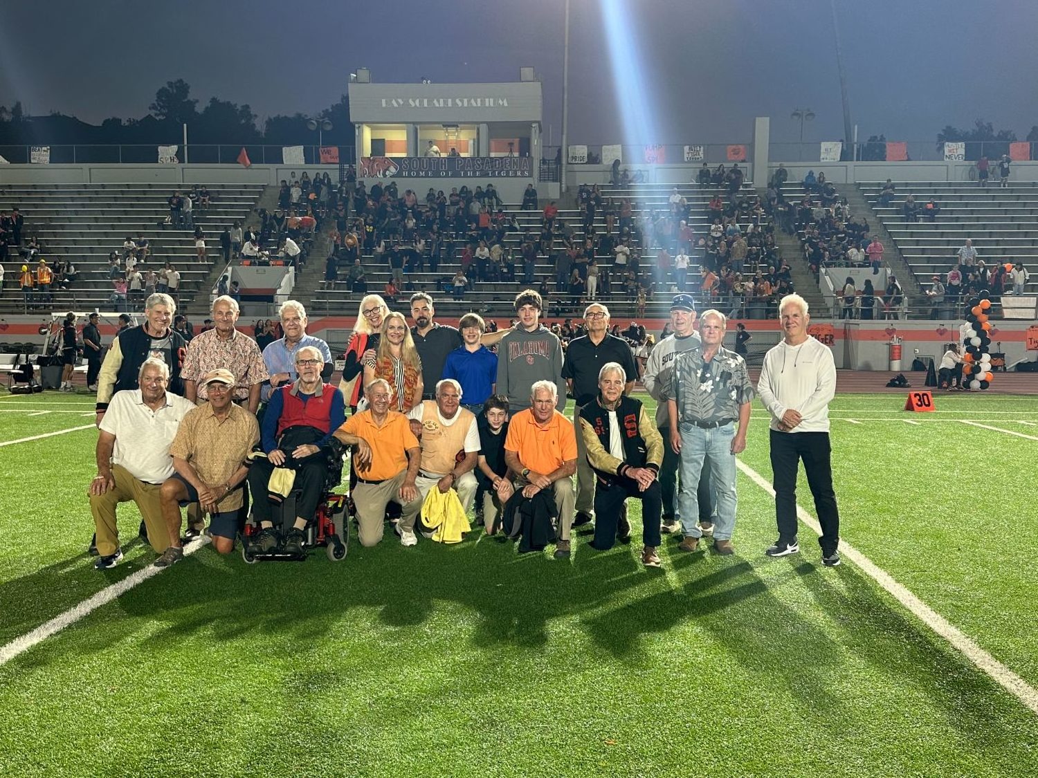PHOTO: Jonathan Williams | The South Pasadenan | Family, friends and former players honored legendary coach, Ray Solari, for whom the stadium is named.