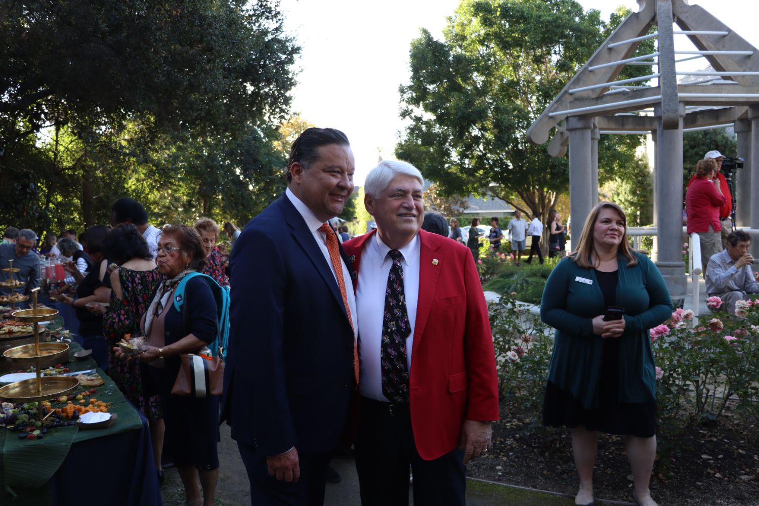 PHOTO: Tournament of Roses | The South Pasadenan | Tournament of Roses Community Open House held November 12, 2023. Alex-Aghajanian pictured with Pasadena Mayor Victor Gordo. 