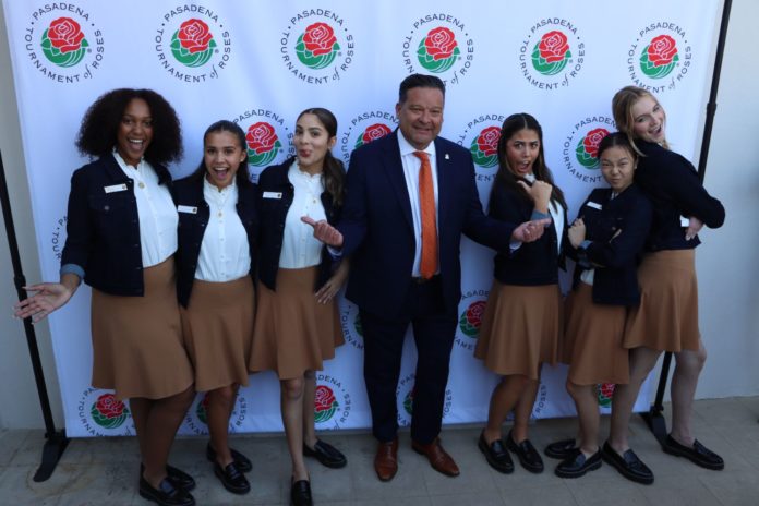 PHOTO: Tournament of Roses | The South Pasadenan | 2024 Rose Court with Pasadena Mayor Victor Gordo at the Tournament of Roses Community Open House.