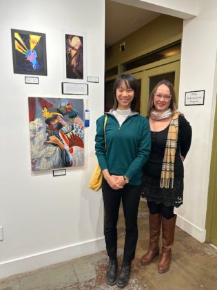 PHOTO: Aimee Levie | The South Pasadenan | Visual artist Claire Yee with PTSA Reflections Chair Jenny Bright.