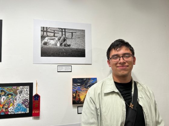 PHOTO: provided by Aimee Levie | The South Pasadenan | Photography exhibitor, Lorenzo Guerra at the 2023 PTSA Reflections Exhibit at SPARC Gallery.