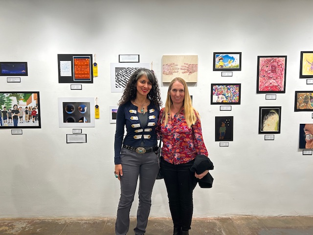 PHOTO: provided by Aimee Levie | The South Pasadenan | SPHS Art & Photography teacher, Rouzanna Berberian, with SPHS art teacher, Aimee Levie at the 2023 PTSA Reflections Exhibit at SPARC Gallery.