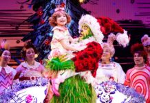 PHOTO: Jeremy Daniel | The South Pasadenan | James Schultz as THE GRINCH, Aerina DeBoer as Cindy-Lou Who and the Touring Company of Dr. Seuss’ HOW THE GRINCH STOLE CHRISTMAS! The Musical.