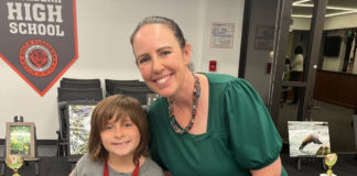 PHOTO: Cindy Ann Rubin | The South Pasadenan | Dylan Rubin pictured with Jennifer Tuason, Chair of the Reflections Committee.