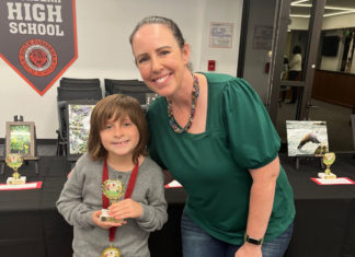 PHOTO: Cindy Ann Rubin | The South Pasadenan | Dylan Rubin pictured with Jennifer Tuason, Chair of the Reflections Committee.