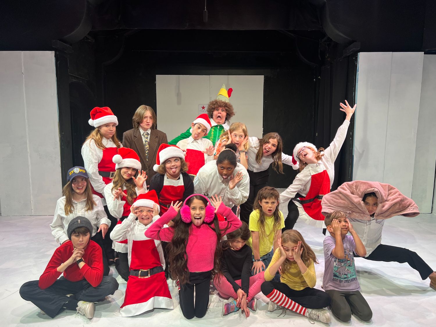 PHOTO: Emily-Mae Kamp | The South Pasadenan | The cast of ELF Jr. at Young Stars Theatre in South Pasadena. 