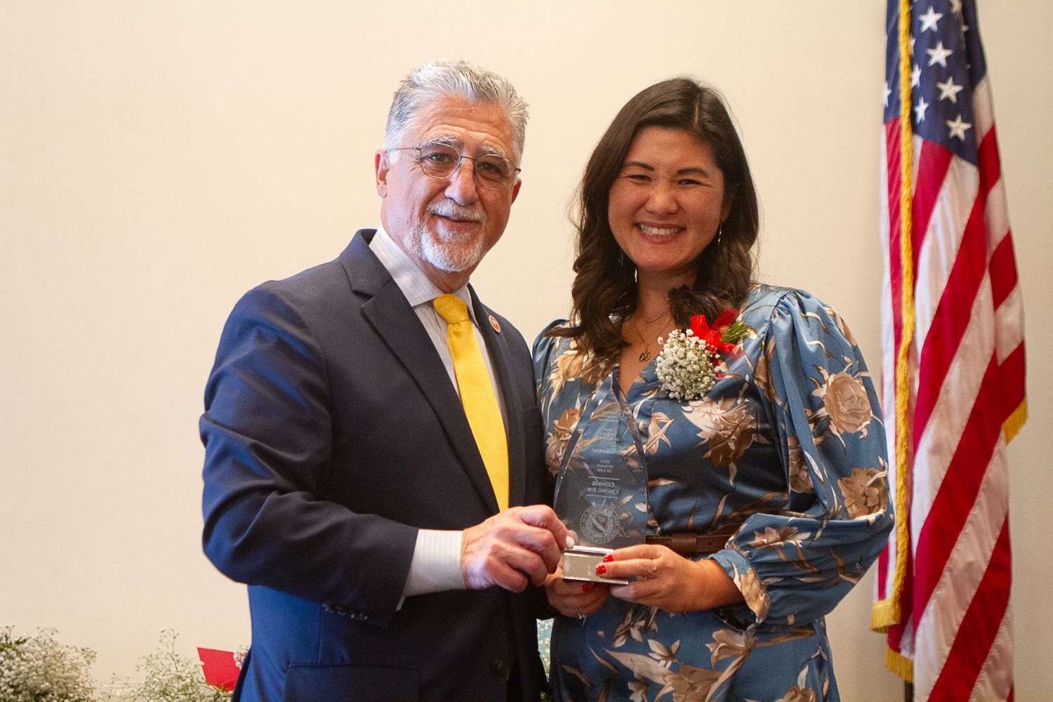 PHOTO: David Lohr | The South Pasadenan | Connie Chung Joe was presented with Senator Anthony J. Portantino's Women in Business Award in the law category.