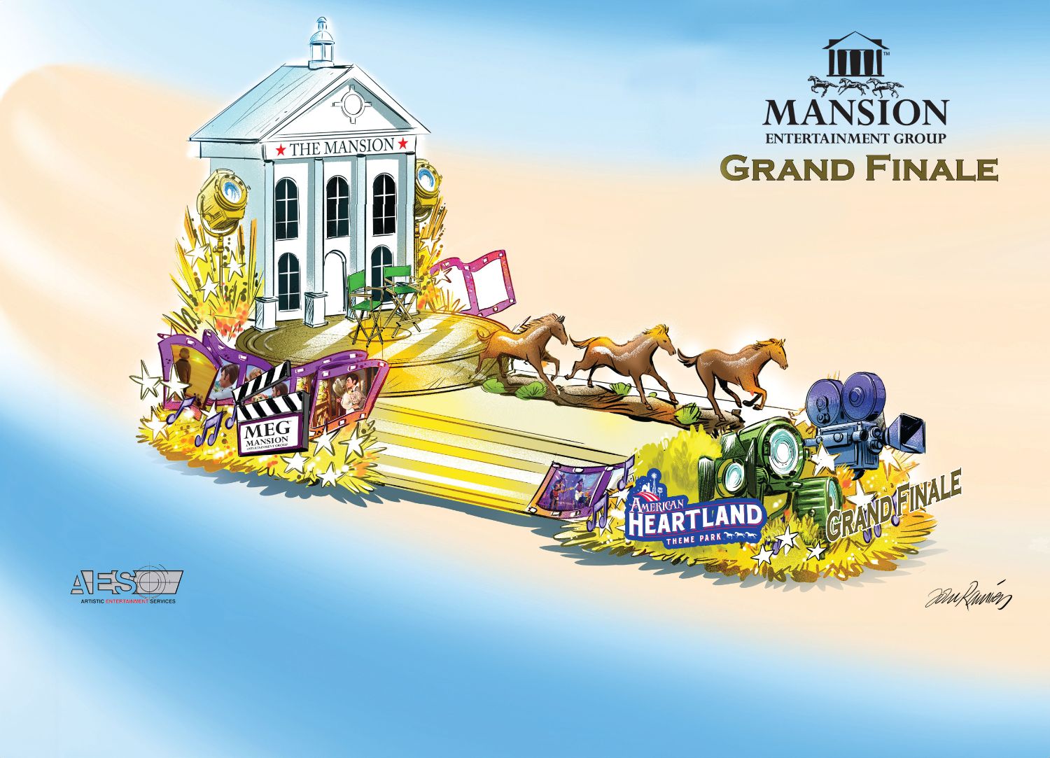 Mansion PHOTO: provided by Tournament of Roses | The South Pasadenan | Entertainment Group Grand Finale Float for the 2024 Rose Parade.